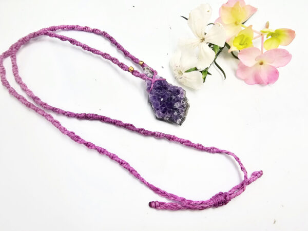 Amethyst Macrame Necklace - Image 2