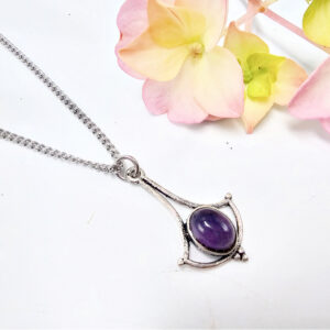 Amethyst Wide Drop Necklace