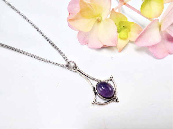 Amethyst Wide Drop Necklace