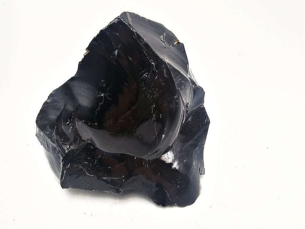 Black Obsidian Rough Large E (918g) Standing Black Obsidian Rough Large
