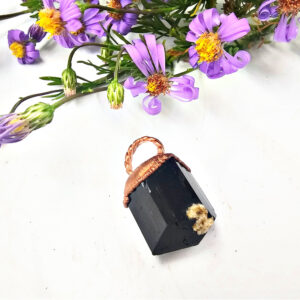 Black Tourmaline Copper Pendant
