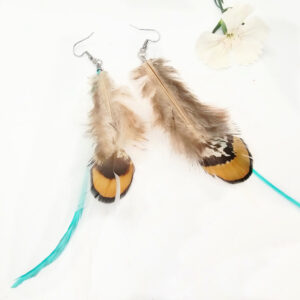 Bohemian Feather Earrings (Green)