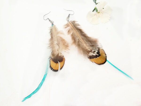 Bohemian Feather Earrings (Green)