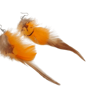 NEW Bohemian Feather Earrings (Orange)
