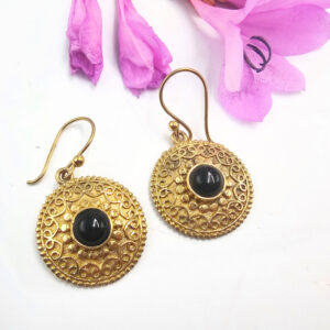 Bohemian Gemstone Earrings Black Onyx