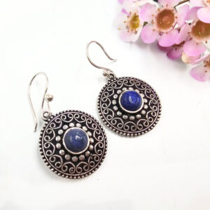 Bohemian Gemstone Earrings Lapis Lazuli