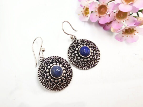 Bohemian Gemstone Earrings Lapis Lazuli