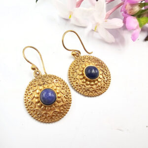 Bohemian Gemstone Earrings Lapis Lazuli