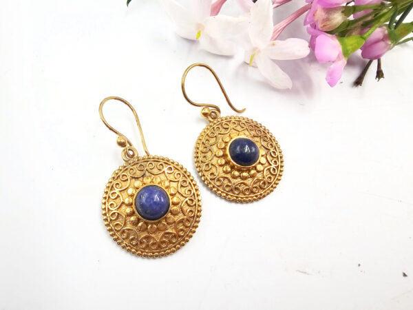 Bohemian Gemstone Earrings Lapis Lazuli
