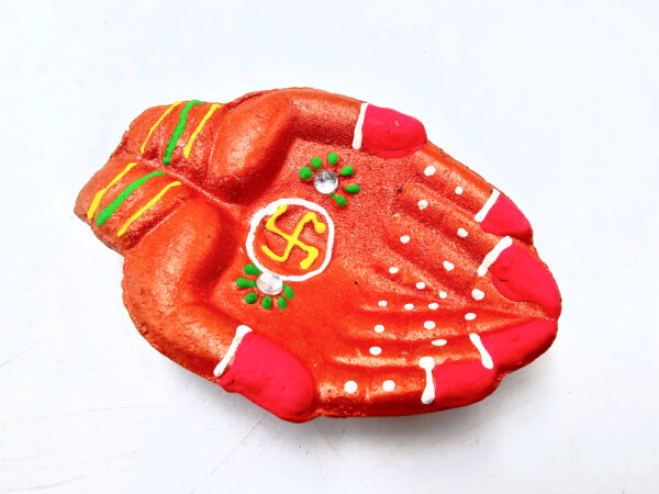 Clay Diya Pot Fancy - Orange Hands (Single)