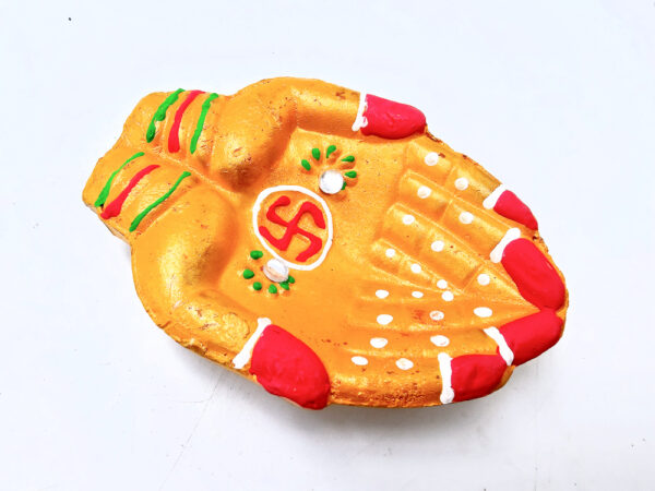 Clay Diya Pot Fancy - Yellow Hands (Single)