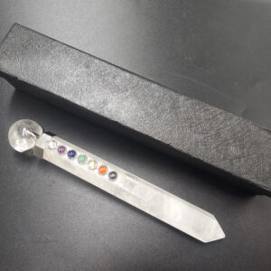 Clear Quartz Chakra Healing Wand Sphere