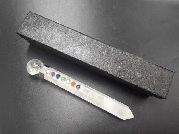 Clear Quartz Chakra Healing Wand Sphere