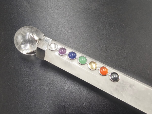 Clear Quartz Chakra Healing Wand Sphere - Image 2