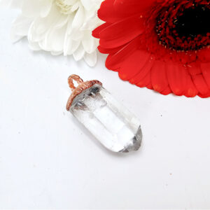 Clear Quartz Rough Record Keepers Copper Pendant B