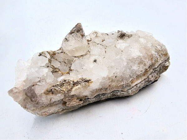 Dogtooth Calcite on Drusy Quartz Cluster B (180g)