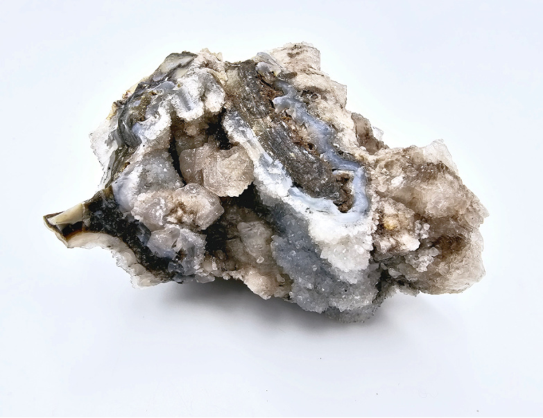 Dogtooth Calcite on Drusy Quartz Cluster E (314g) Dogtooth Calcite on Drusy Quartz Cluster E (314g)