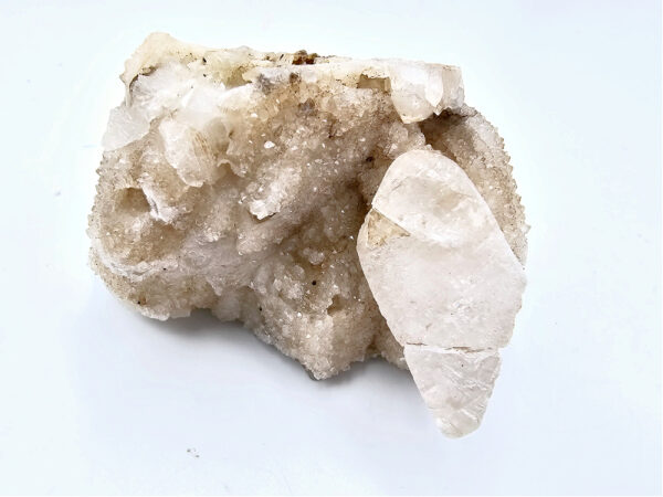 Dogtooth Calcite on Quartz Cluster F (328g)