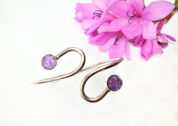 Double Spiral Amethyst Bangle