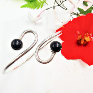 Double Spiral Black Onyx Bangle
