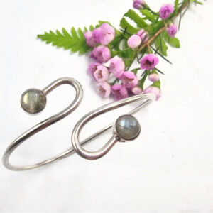 Double Spiral Labradorite Bangle