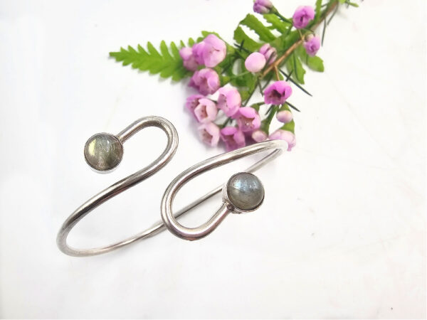 Double Spiral Labradorite Bangle