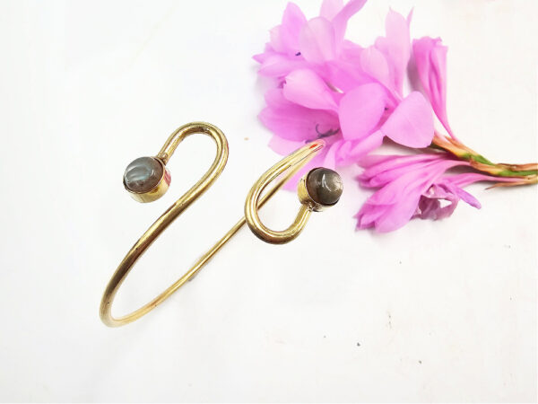 Double Spiral Labradorite Bangle