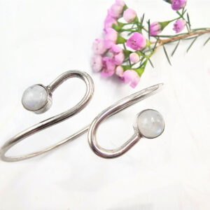 Double Spiral Moonstone Bangle