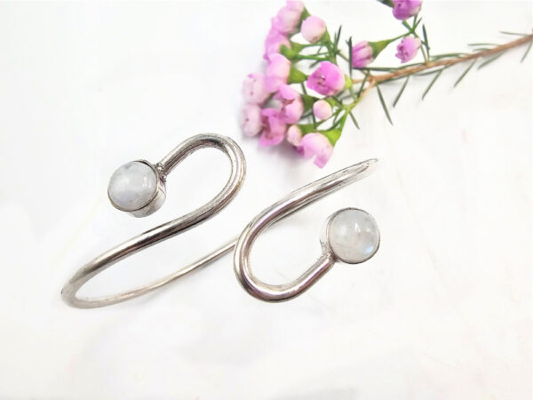 Double Spiral Moonstone Bangle