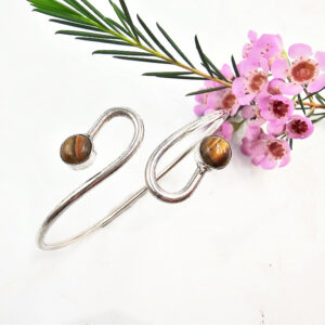 Double Spiral Tigers Eye Bangle