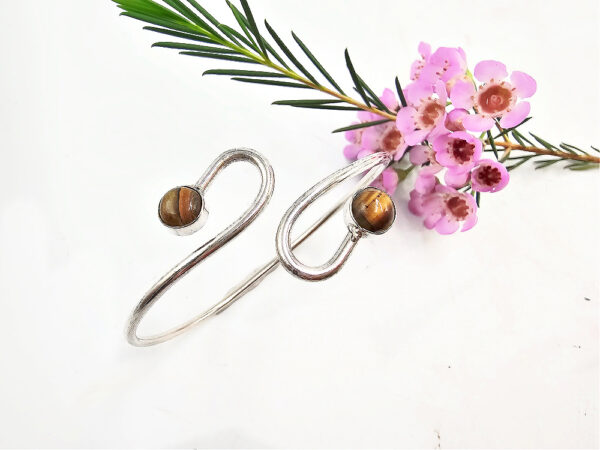 Double Spiral Tigers Eye Bangle