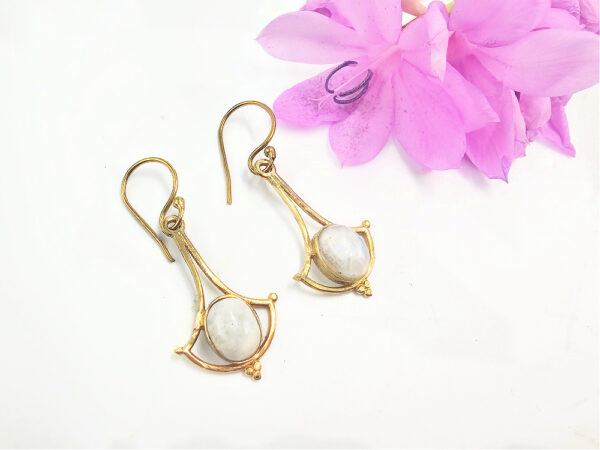 Earrings Moonstone Wide Drop
