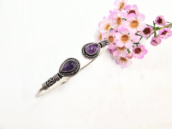 Ethnic BOHO Double Drop Amethyst Bangle