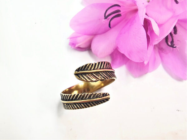 Feather Wrap Ring (Brass)