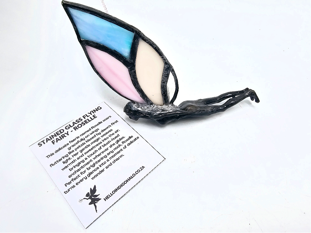 Flying Stained Glass Fairy - Roselle Flying Stained Glass Fairy - Roselle - Image 3