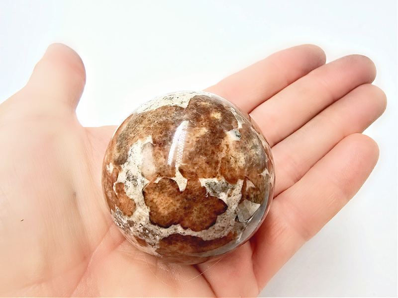 Garnet In Limestone Sphere (16cm Circumference) Garnet In Limestone Sphere (16cm Circumference)
