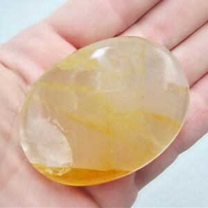 Hematoid Quartz Palm Stone (Golden Healer) F (83g)