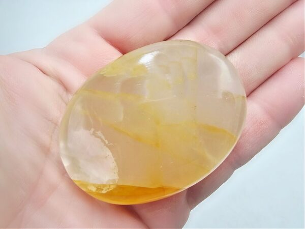Hematoid Quartz Palm Stone (Golden Healer) F (83g)