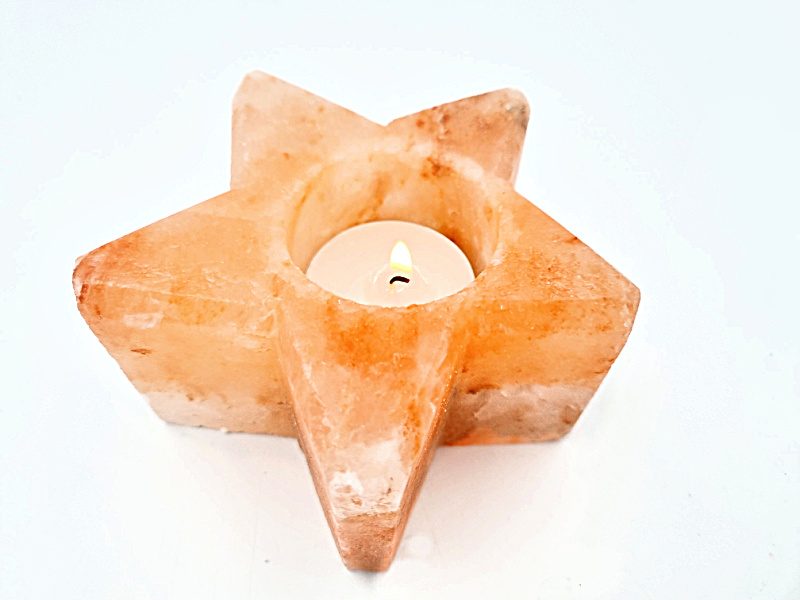 Himalayan Crystal Salt Candle Holder Star Himalayan Crystal Salt Candle Holder Star