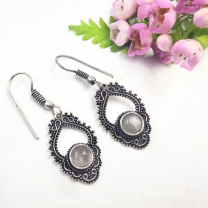 Indian Lattice Labradorite Earrings