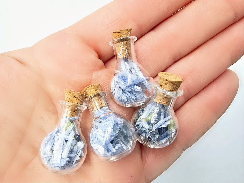 Mini Bottle Of Blue Kyanite Chips Mini Bottle Of Blue Kyanite Chips