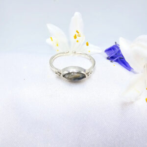 Labradorite Diamond Ring Dots (925)