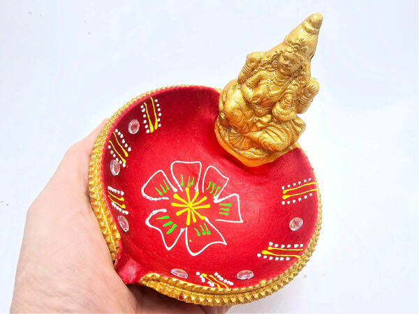 Laksmi Clay Diya Lamp Large  12cm (Single) - Image 2