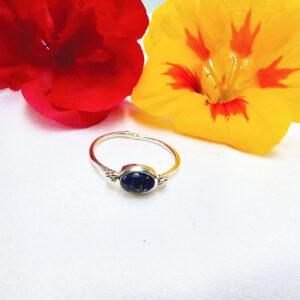 Lazuli Oval Dotted Ring (925 Silver)