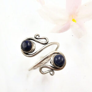 Lapis Lazuli Ring Double Spiral
