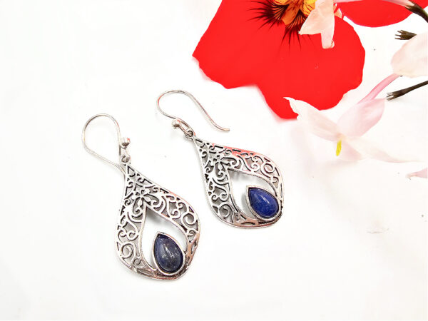 Lattice Drop Earring Lapis Lazuli