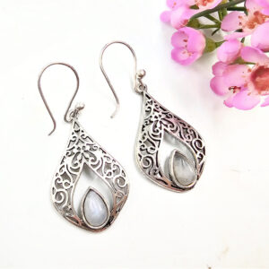 Lattice Drop Earring Moonstone