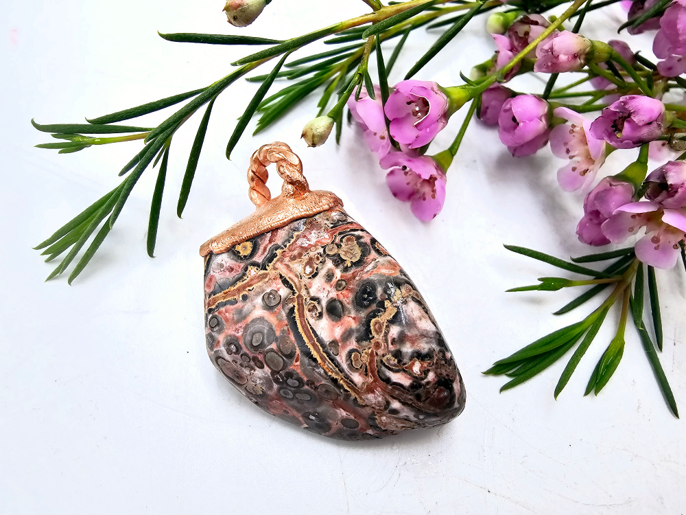 Leopard Skin Jasper Copper Pendant Leopard Skin Jasper Copper Pendant