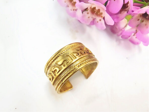 Mantra Ring Yellow Brass