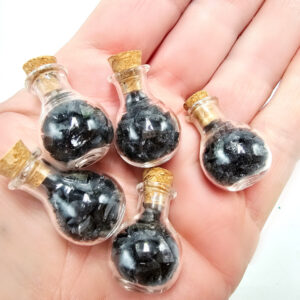 Mini Bottle Of Black Obsidian Chips
